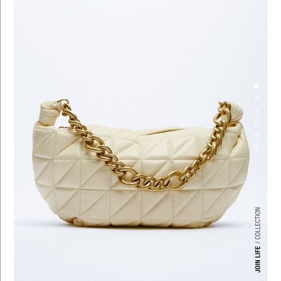 Zara chain handled quilted leather bag - Picture 1 of 6